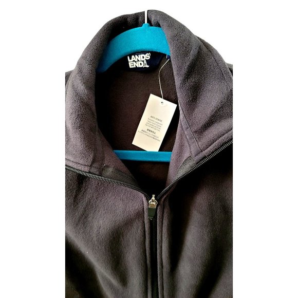 Lands' End Fleece Jacket Full Zip Black Woman's Medium 10/12 NWT JJ1976 - Picture 7 of 9